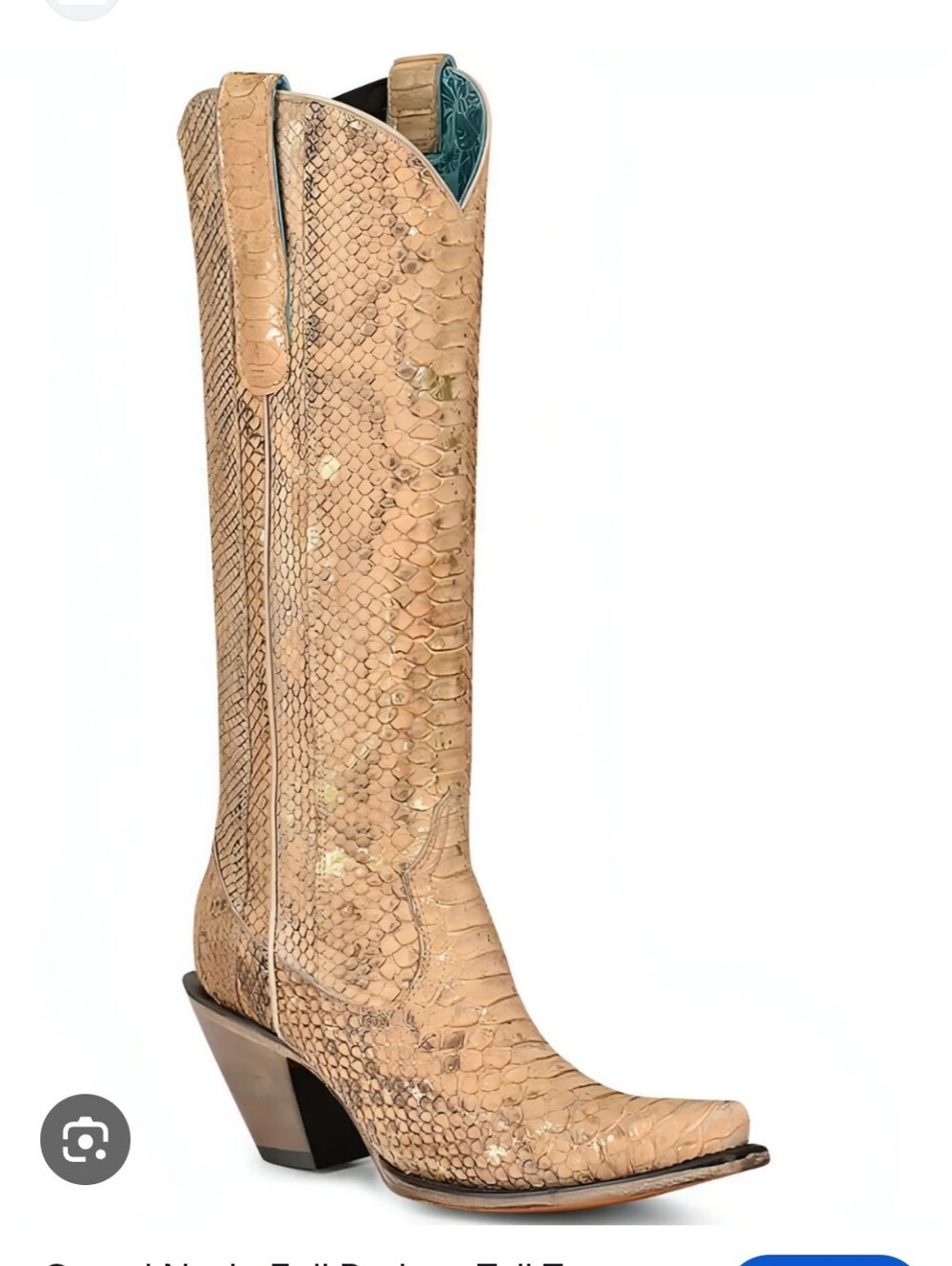 Corral Nude Full Python Tall Snip Boots $495 Sz 10 Cowboy Boots